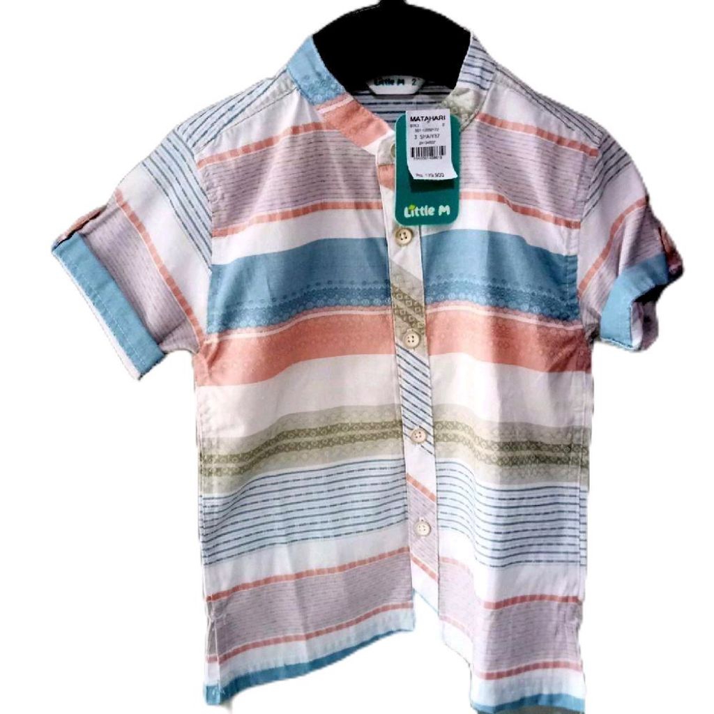 Little M Stripe Dobby Baju Koko Anak Laki-Laki