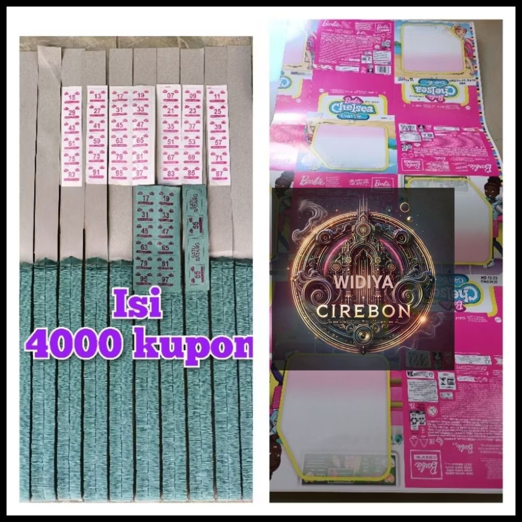 

kolase cabutan kosongan kertas Manila wayang isi 4000 kupon