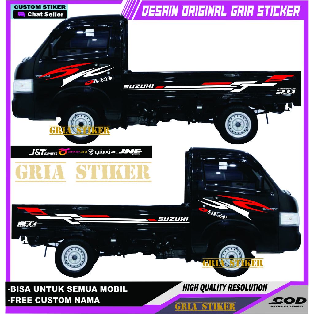 [STIKER] mobil pickup New Carry Stiker Pickup Indonesia stiker Striping Bodi Mobil Suzuki New Carry 