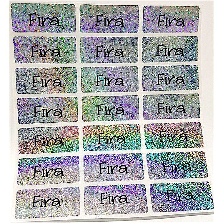 

Label Nama Anti Air Sticker Waterproof Polos Silver Glitter