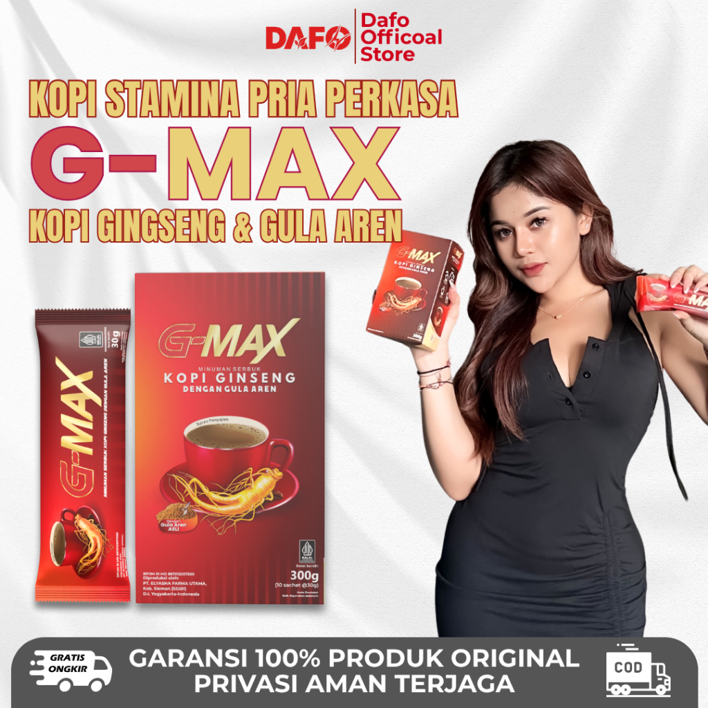

KOPI G-MAX Minuman Kopi Gingseng Stamina Coffee Kuat BPOM Tahan Lama Pria HALAL