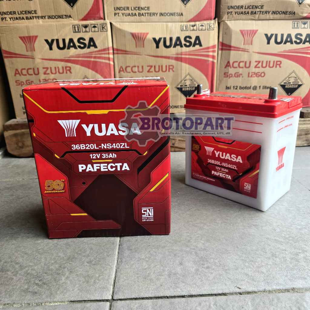 Aki Mobil CALYA, SIGRA, SIRION, DAIHATSU CERIA YUASA NS40ZL Aki Basah 35Ah ORIGINAL YUASA