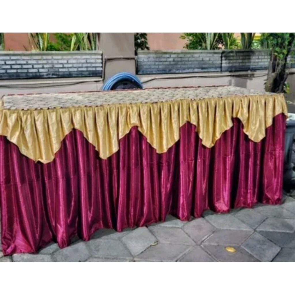 taplak meja prasmanan motif batik bunga