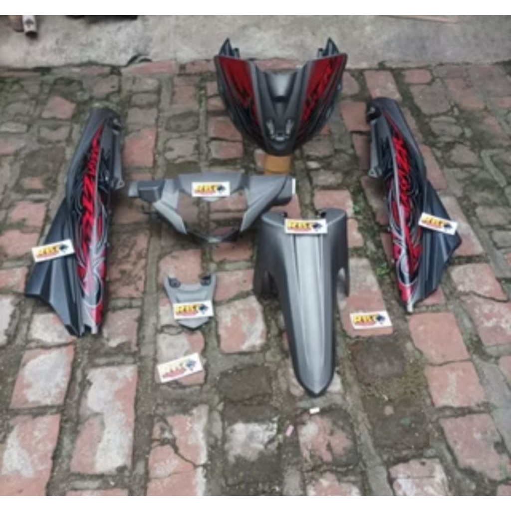 cover body bodi fullset halus vega zr rr model thailand warna abu abu dop plus striping