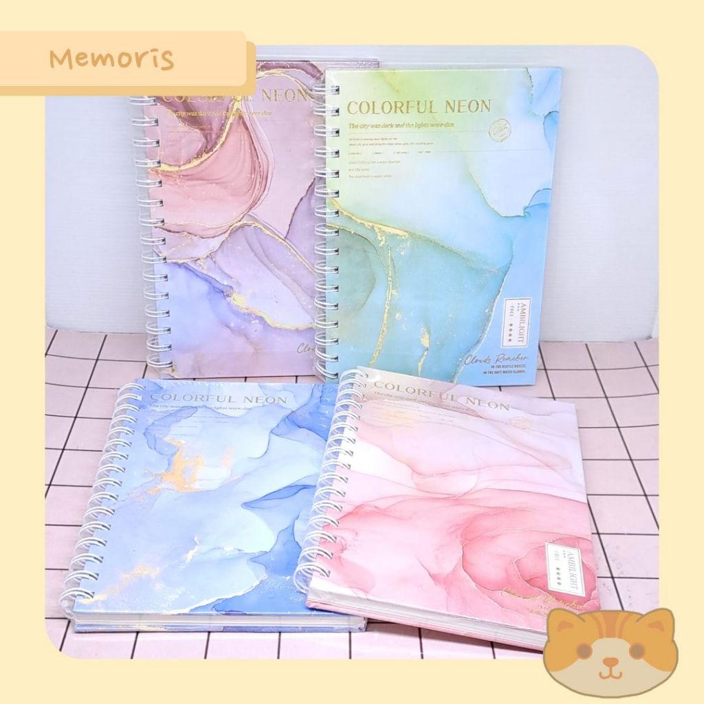 

Notebook Agenda Diary Jurnal Catatan Sekolah Kuliah Hardcover Spiral A5 Pastel Rainbow Aesthetic