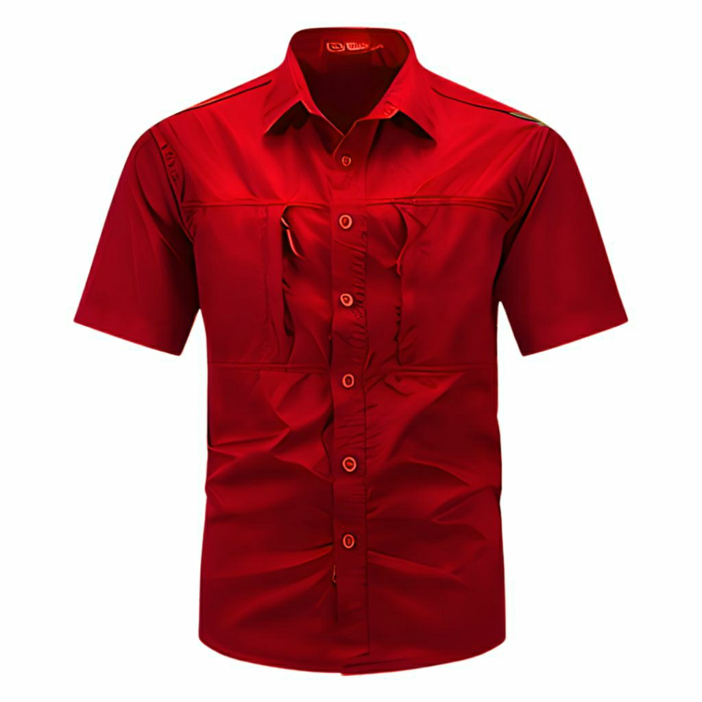 Kemeja Tactical Warna merah / Kemeja Tactical Pria / Kemeja Tactical Lengan Pendek / Kemeja Tactical