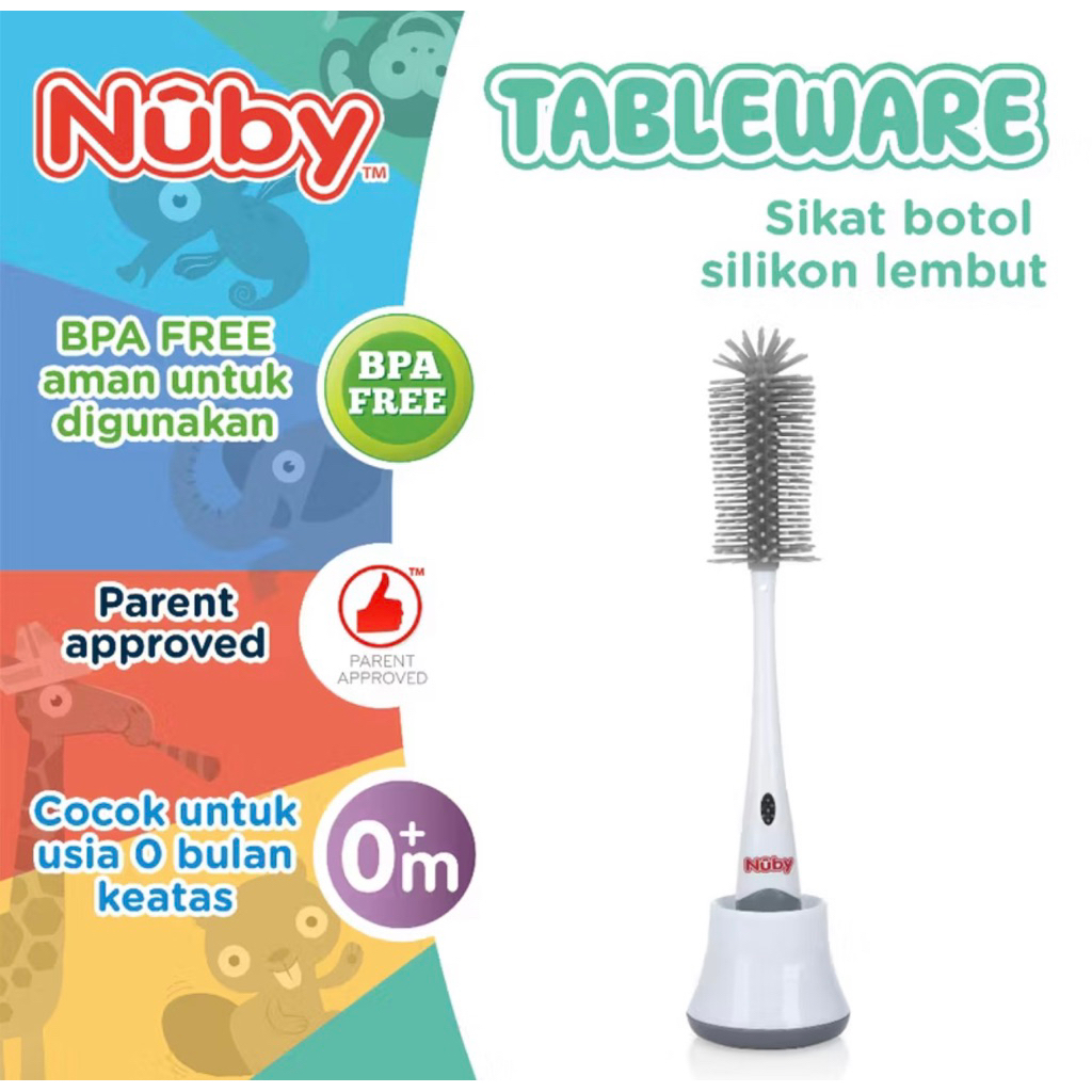 nuby bottle and nipple brush with stand nuby