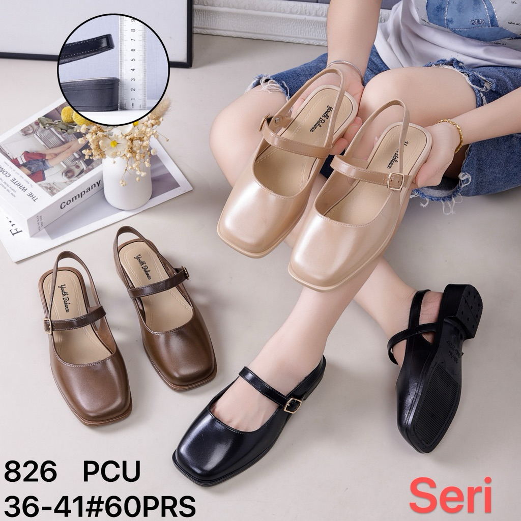 Sepatu flat shoes tali karet jelly wanita Balance 826