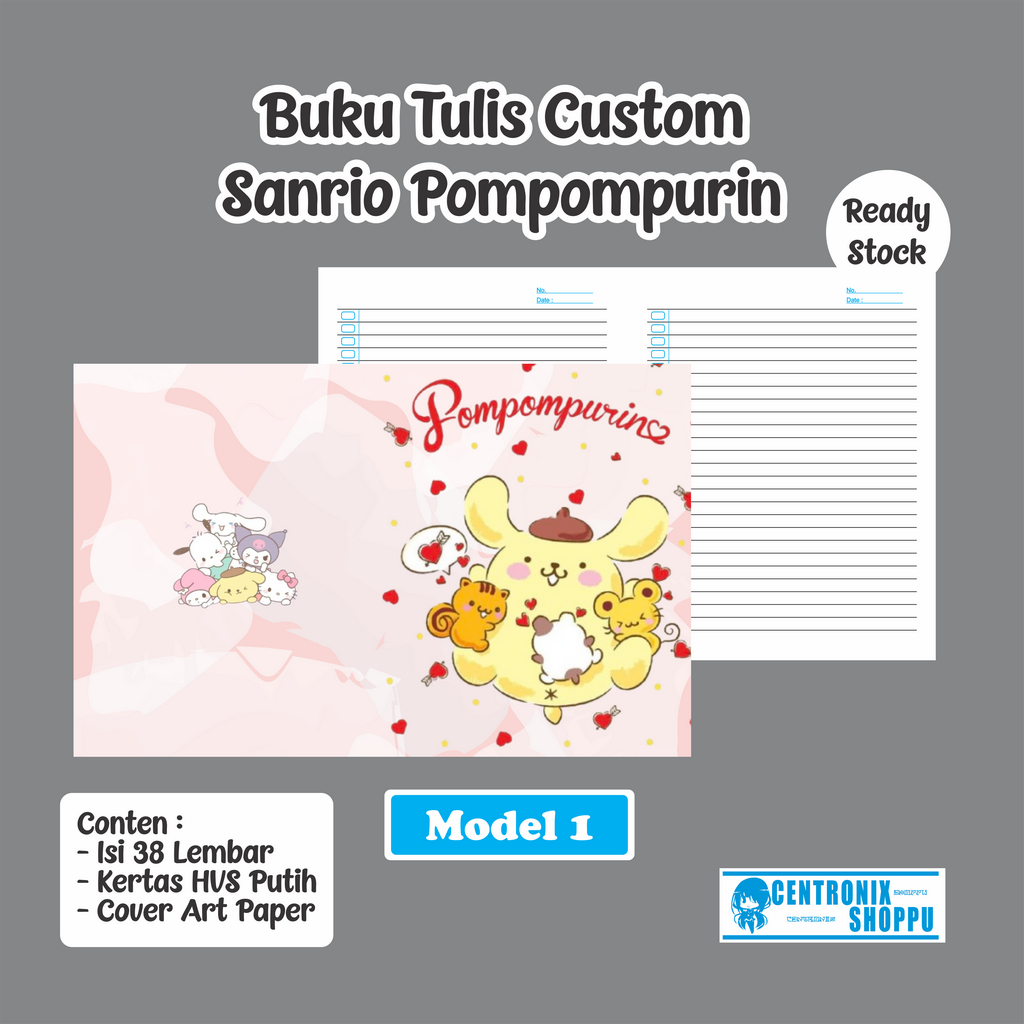 

Buku Tulis Custom Sanrio Pompompurin isi 38 Lembar dengan Cover 210 GSM