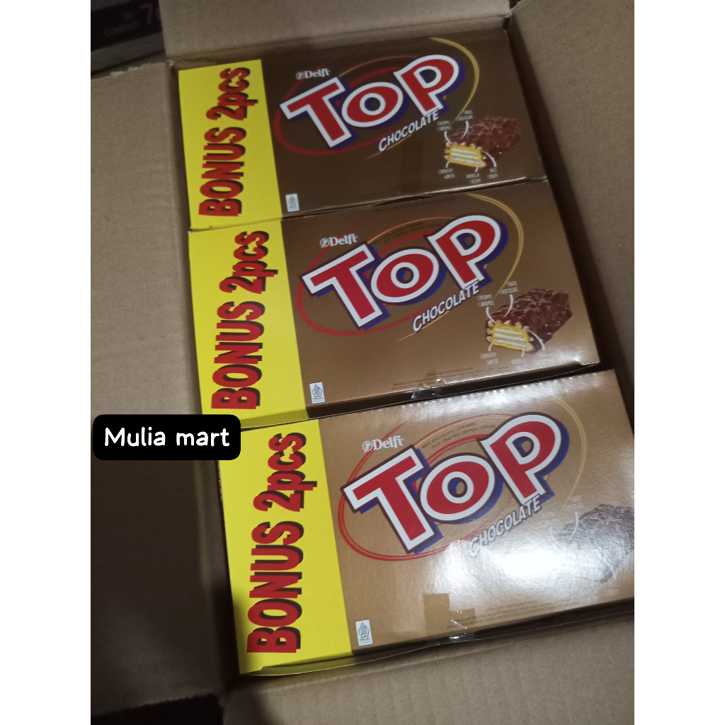 

Delfi Top Chocolate 24pcs x 9g | Bonus 2 Pcs, Camilan Lezat Halal