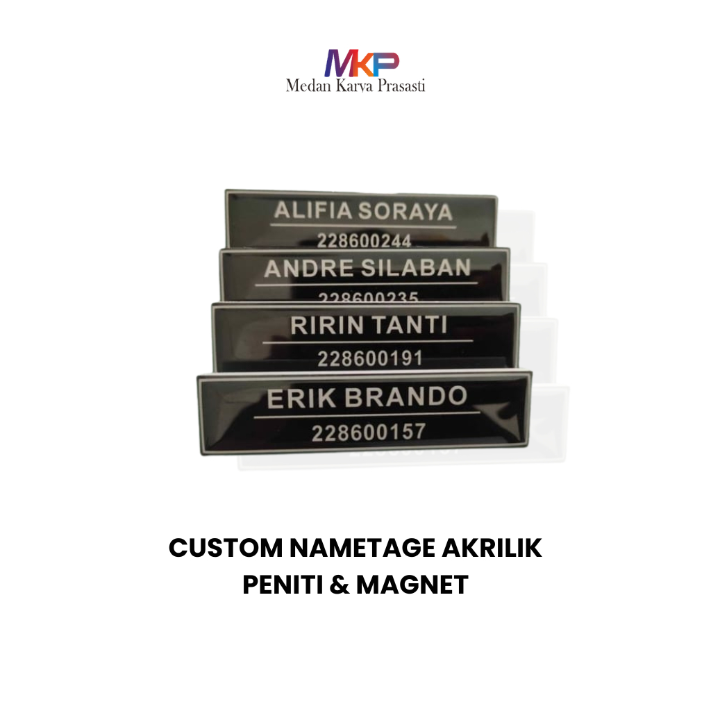 

NAMTAGE/PAPAN NAMA/PAPAN NAMA DADA /NAMETAGE RESIN TERMURAH