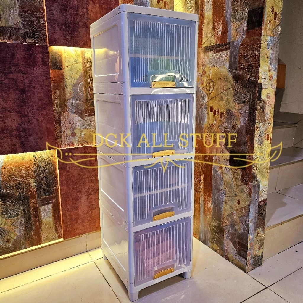 Lemari Laci Kabinet Container Kontainer Rak Kotak Penyimpanan Susun Tumpuk Satu 1 Baris Pintu Pakaia