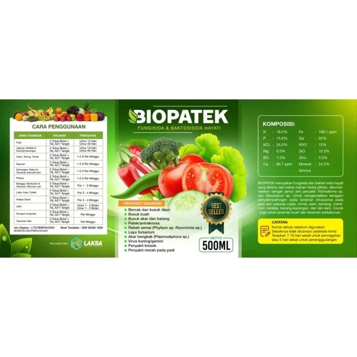 BIOPATEK Obat Penyakit Kuning Daun Cabe / Obat Bercak Daun dan Busuk Buah / Busuk Batang Cabe