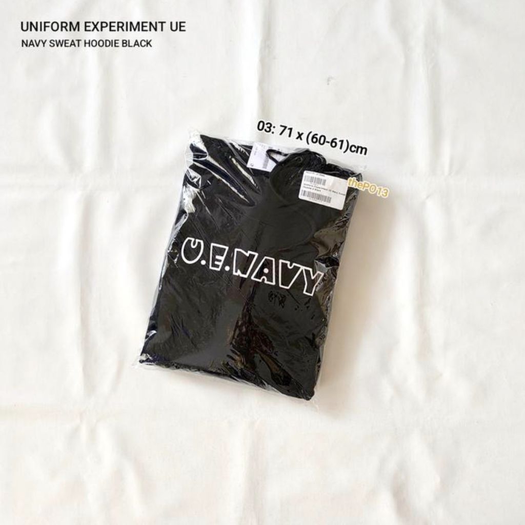 UNIFORM EXPERIMENT UE NAVY SWEAT HOODIE BLACK FW24 AUTHENTIC 100% BNWT