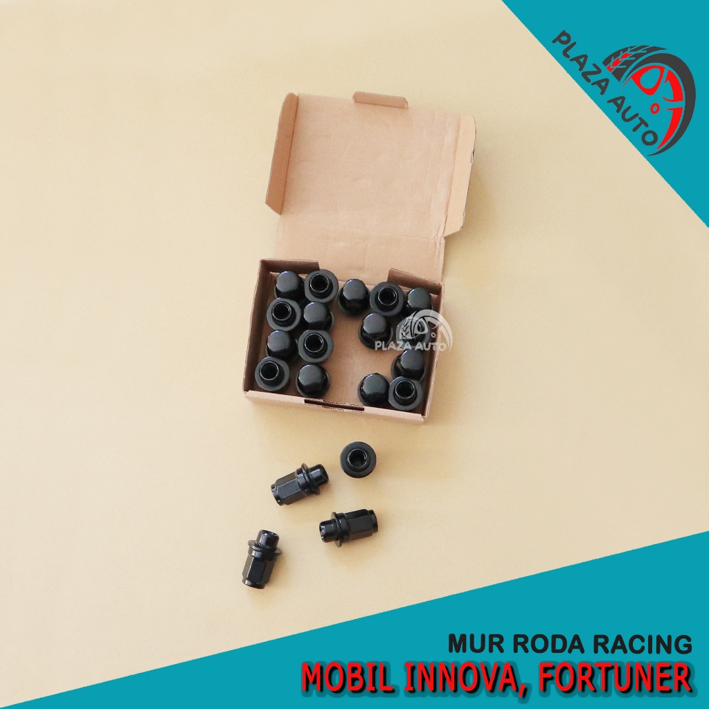 Mur Baut Roda Racing Mobil Innova Fortuner Hilux Warna Hitam