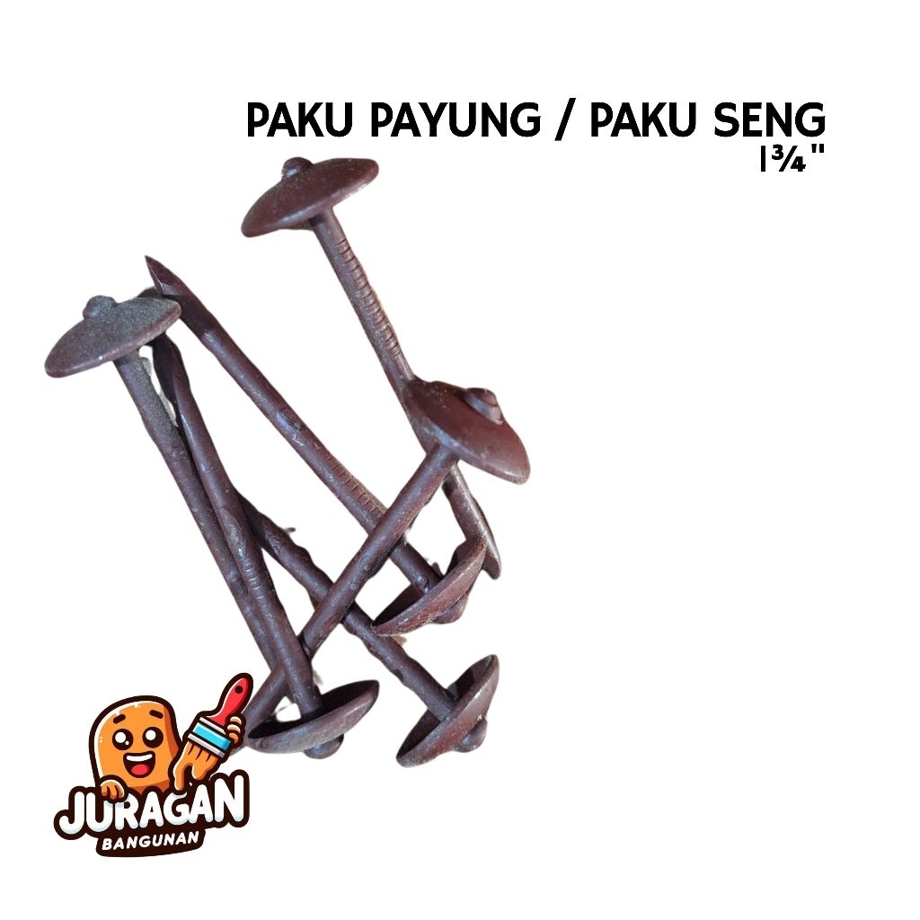 (HARGA PER KG) Paku Payung | Paku Seng 1¾" Maroon Doff