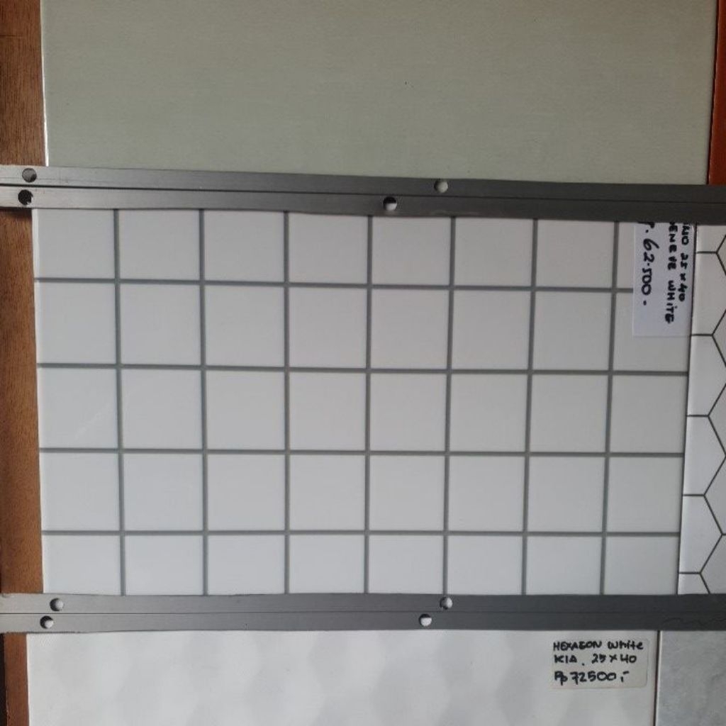 keramik dinding kamar mandi dapur kamar tidur rumah UNO 25x40 GENEVE WT kotak minimalis putih white