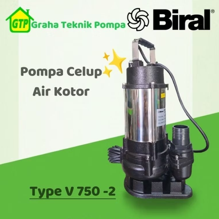 Biral Pompa Celup Air Kotor Pompa Submersible V 750 - 2