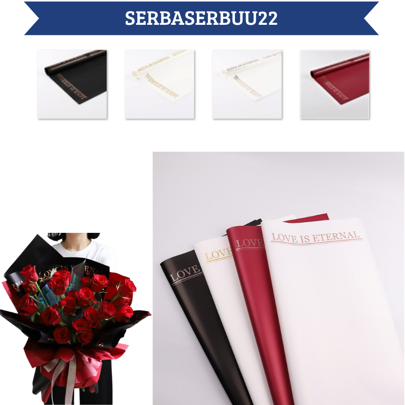 

Isi 20 LEMBAR Kertas Buket Bunga Valantine LOVE IS ETERNAL Flower Wrapping Cellophane Waterproof KB059 SS22