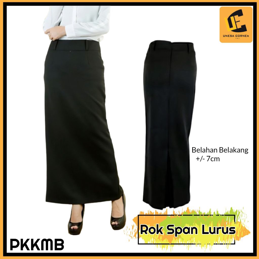 Rok Span Hitam Polos/PKKMB/Ospek/Rok Formal