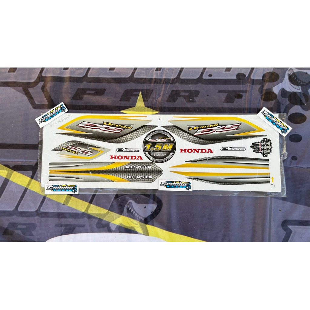 STIKER STRIPING BODY FULLSET HONDA ASTREA PRIMA ASTREA STAR WARNA PUTIH SILVER IMPORT MALAYSI