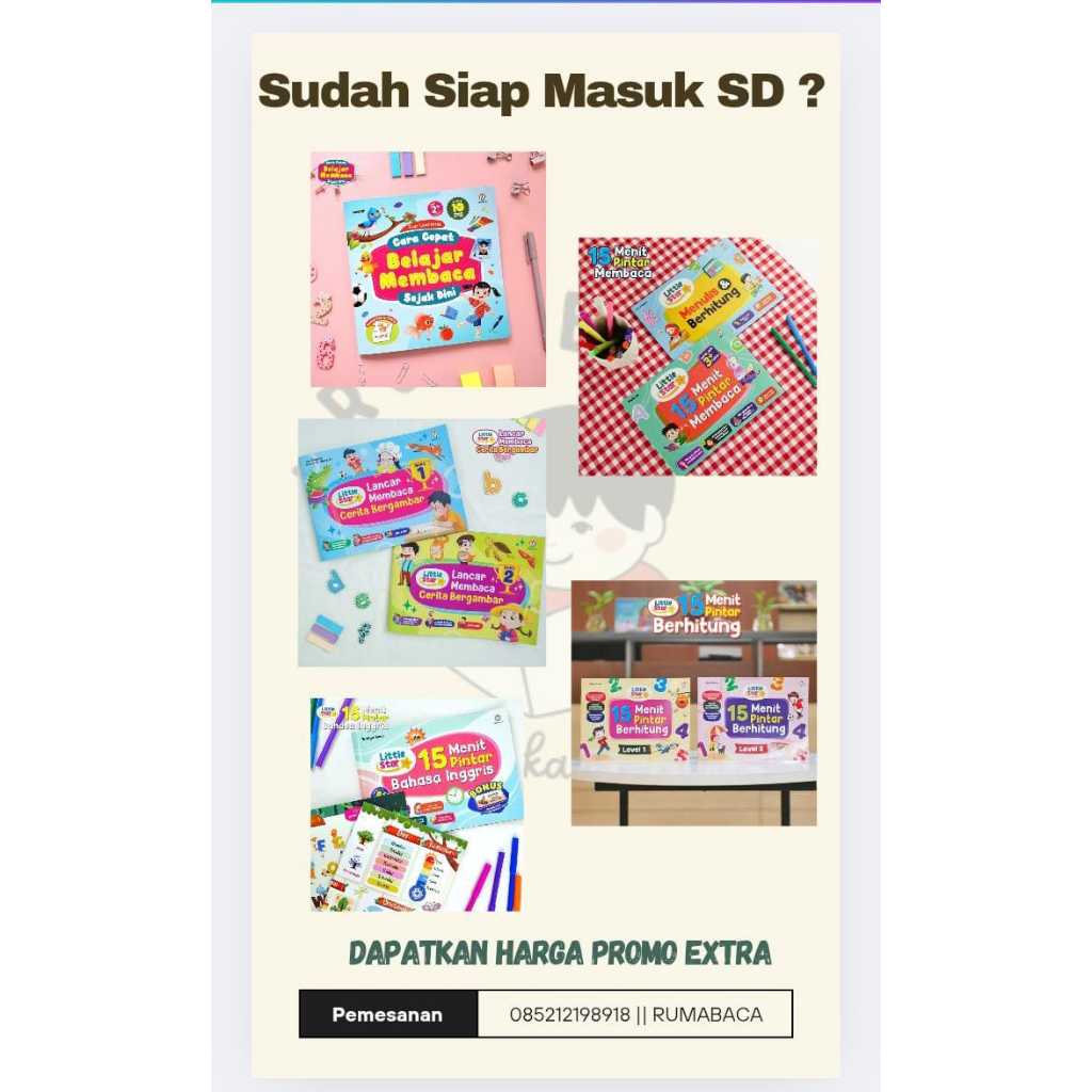 Paket Komplit Sekolah Buku Anak PAUD TK SD Buku Calistung Anak + Bahasa Inggris