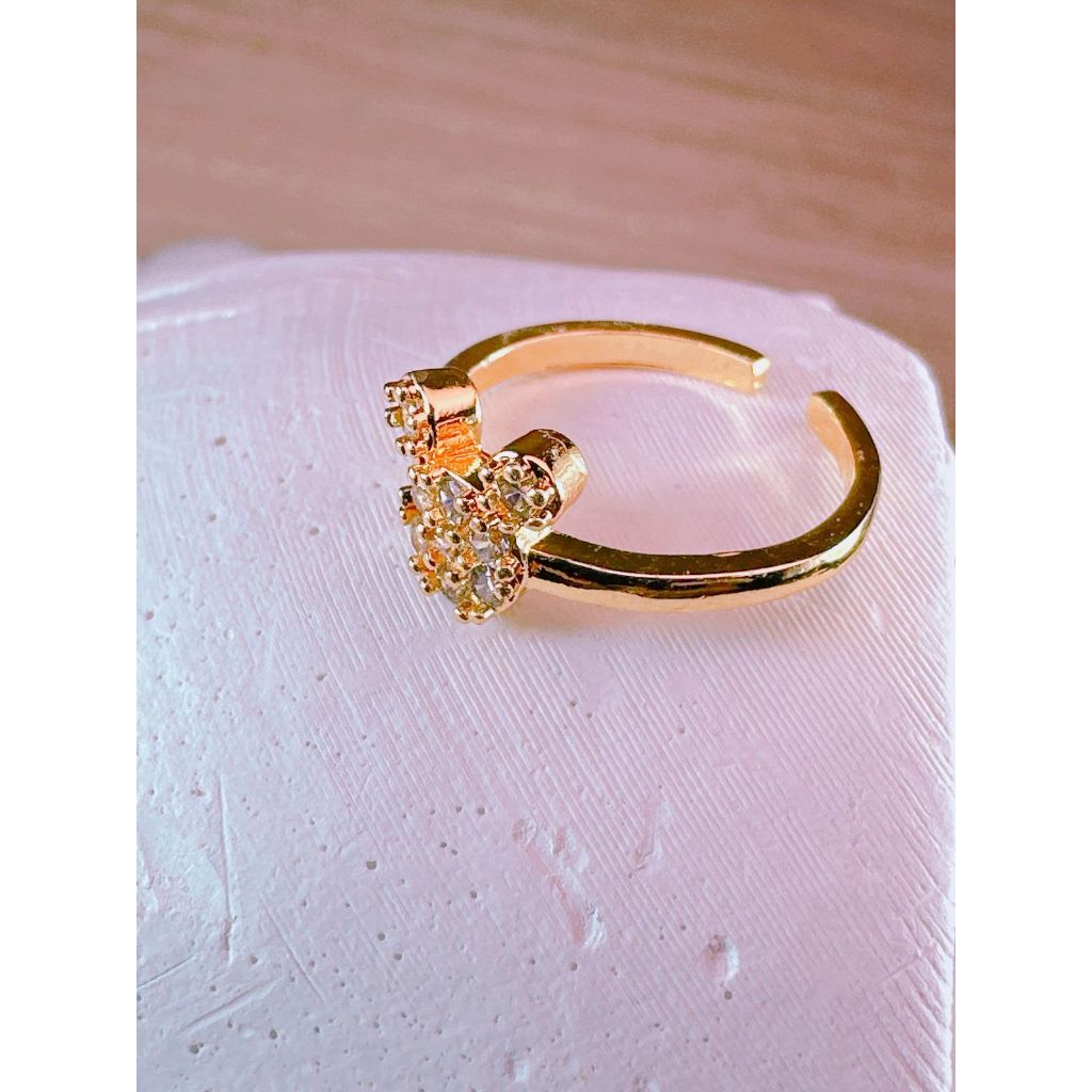 Cincin Anak Titanium Xuping Berlapis Emas Model Miky Canti Permata Anti karat Dan Tidak Luntur