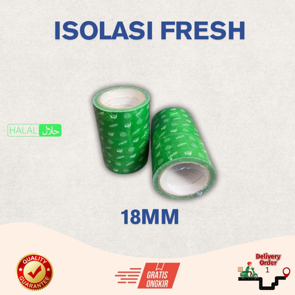 

ISOLASI FRESH - ISOLASI SAYUR DAN BUAH - ISOLASI FRESH LOGO HALAL 18MM