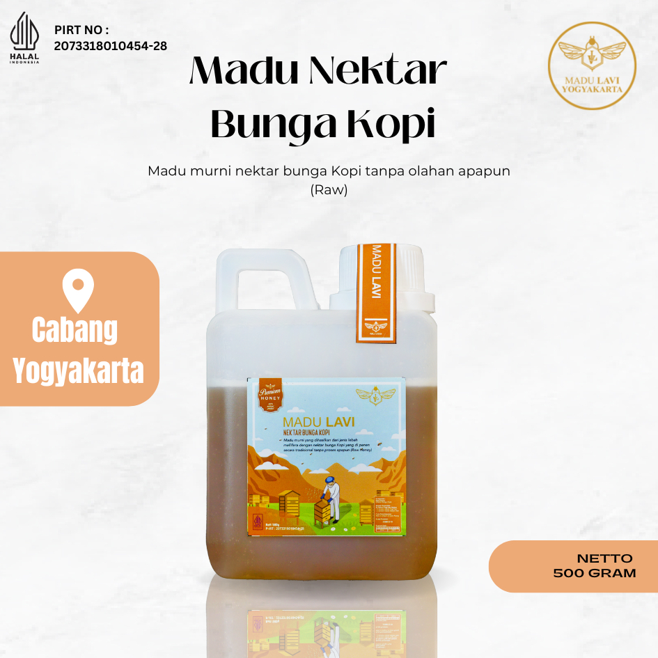 

Madu Lavi Murni Asli Nektar Kopi 500gram Grade A 100% Alami Pure Raw Honey / Madu Lavi