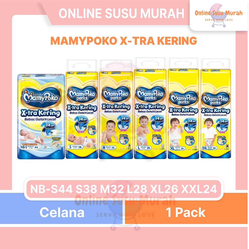 MAMYPOKO PANTS XTRA KERING S38 M32 L28 XL26 XXL24 NBS 44 TAPE S38 M32 L28 XL26 XXL24 MAMY POKO PPKS