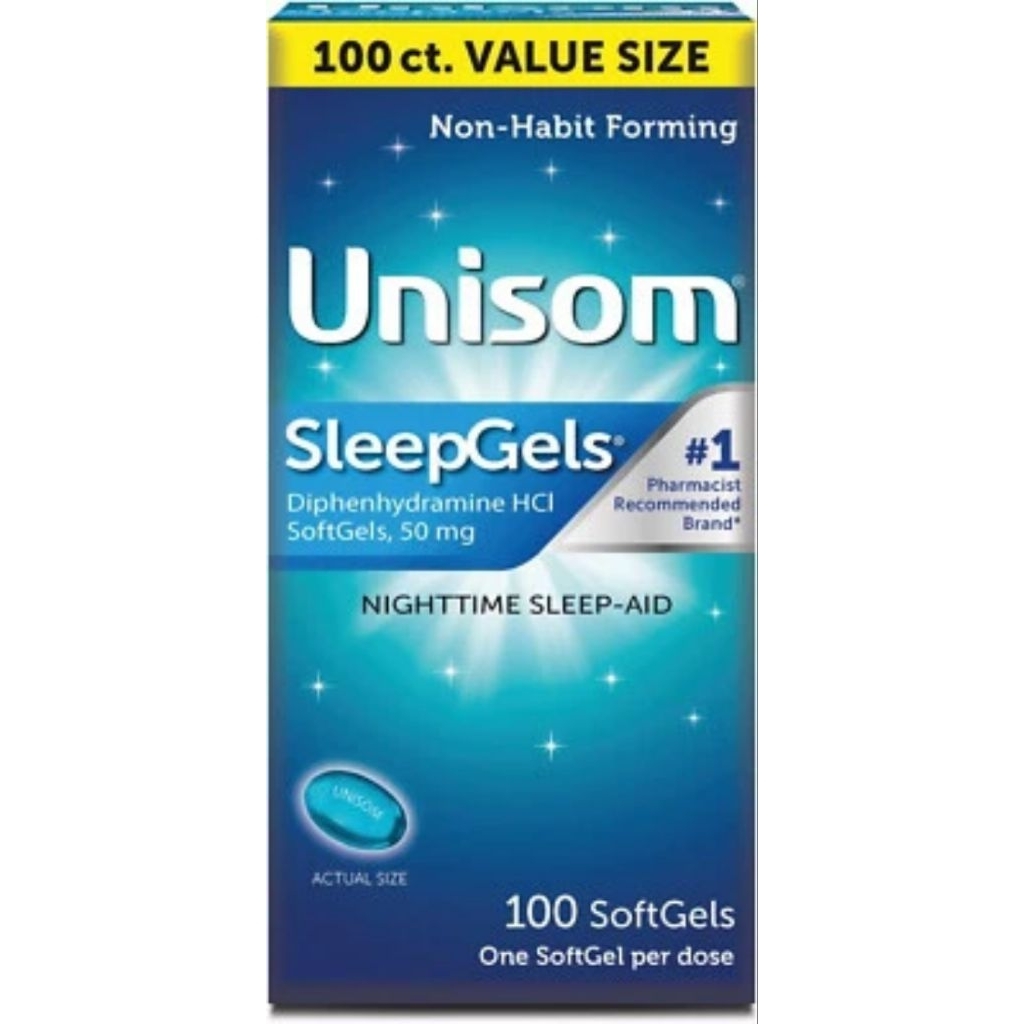 Unisom USA Sleeptabs Nightime 80 Tabs - Unisom USA Sleepgels Sleep Aid 100 Sleepgels - Nature Bounty