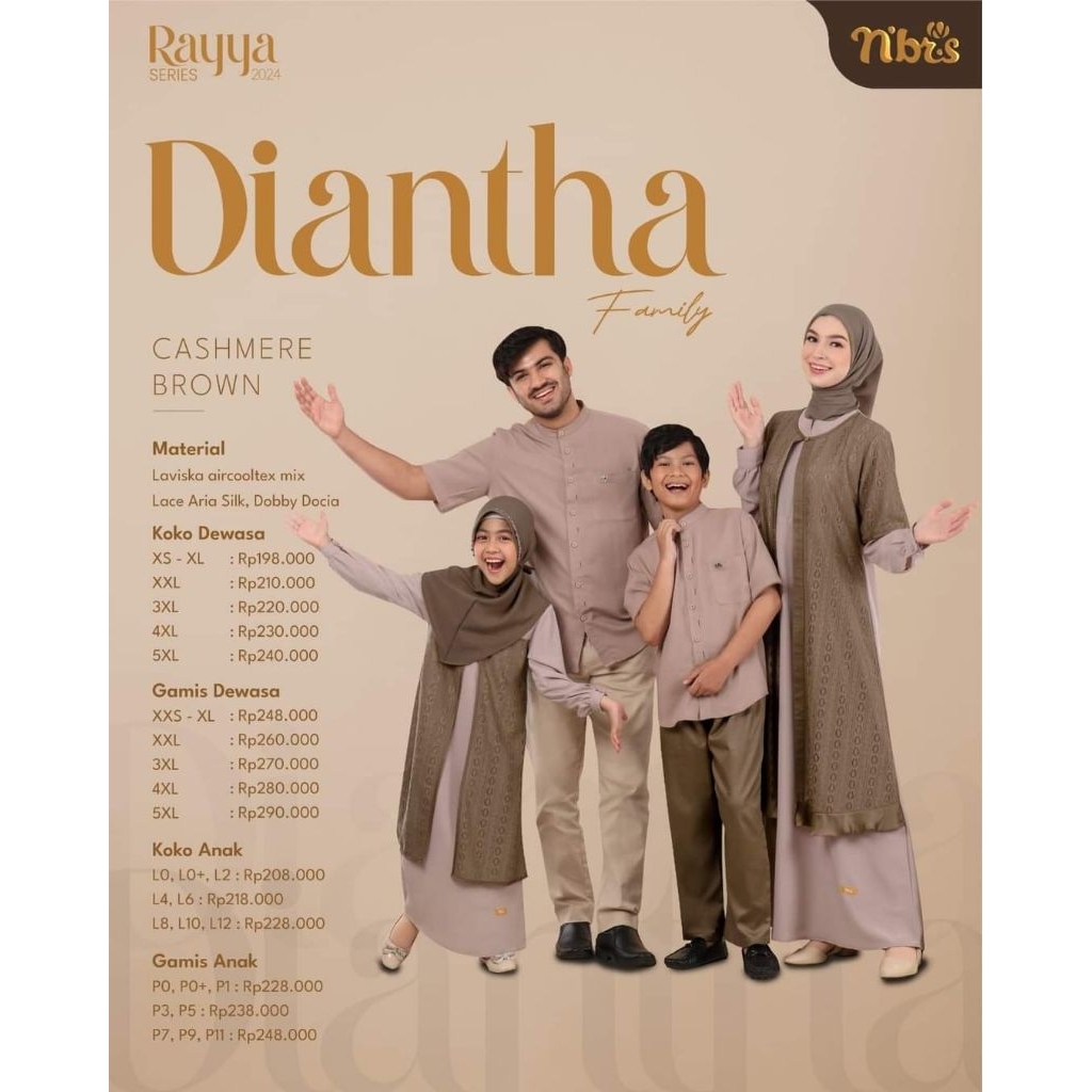 SALE 50% SARIMBIT NIBRAS  DIANTHA CASHMERE BROWN_SARIMBIT NIBRAS TERBARU_SARIMBIT NIBRAS DISKON TERM