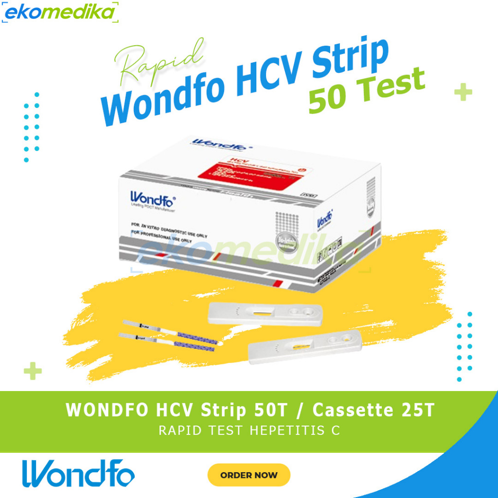 HCV Strip WONDFO HCV Strip isi 50 test / HCV Casette 25 / HCV Card WONDFO HCV Device isi 25 Test