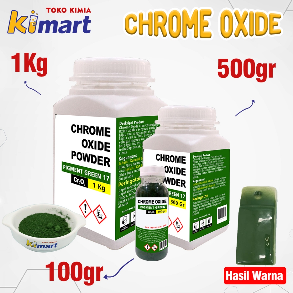 Chrome Oxide Green Pigmen Keramik Hijau 100gr 500gr | Pewarna Keramik Porselen Glasir Genteng & Kaca