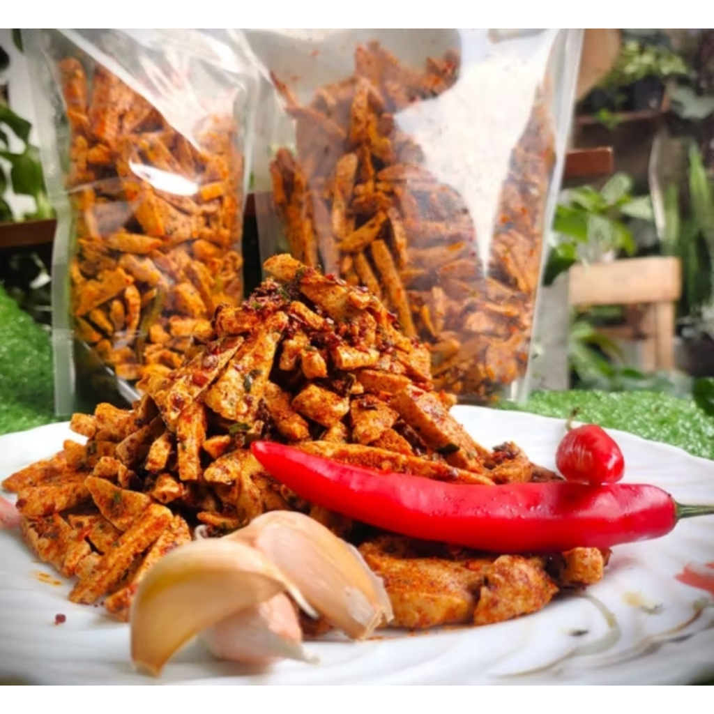 

Basreng Pedas Daun Jeruk 100gr Kualitas Baik / Basreng Stik Cikruh Pedas Daun jeruk enak