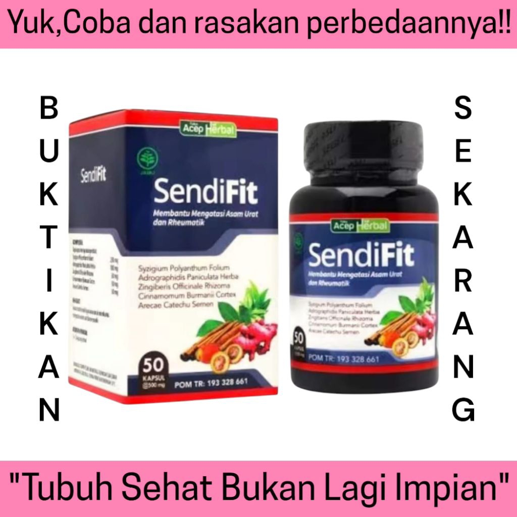 SendiFit Acep Herbal – Obat Herbal Asam Urat & Rematik Alami Terdaftar BPOM