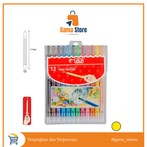 

CRAYON PUTAR TITI 12 WARNA/TWIST CRAYONS