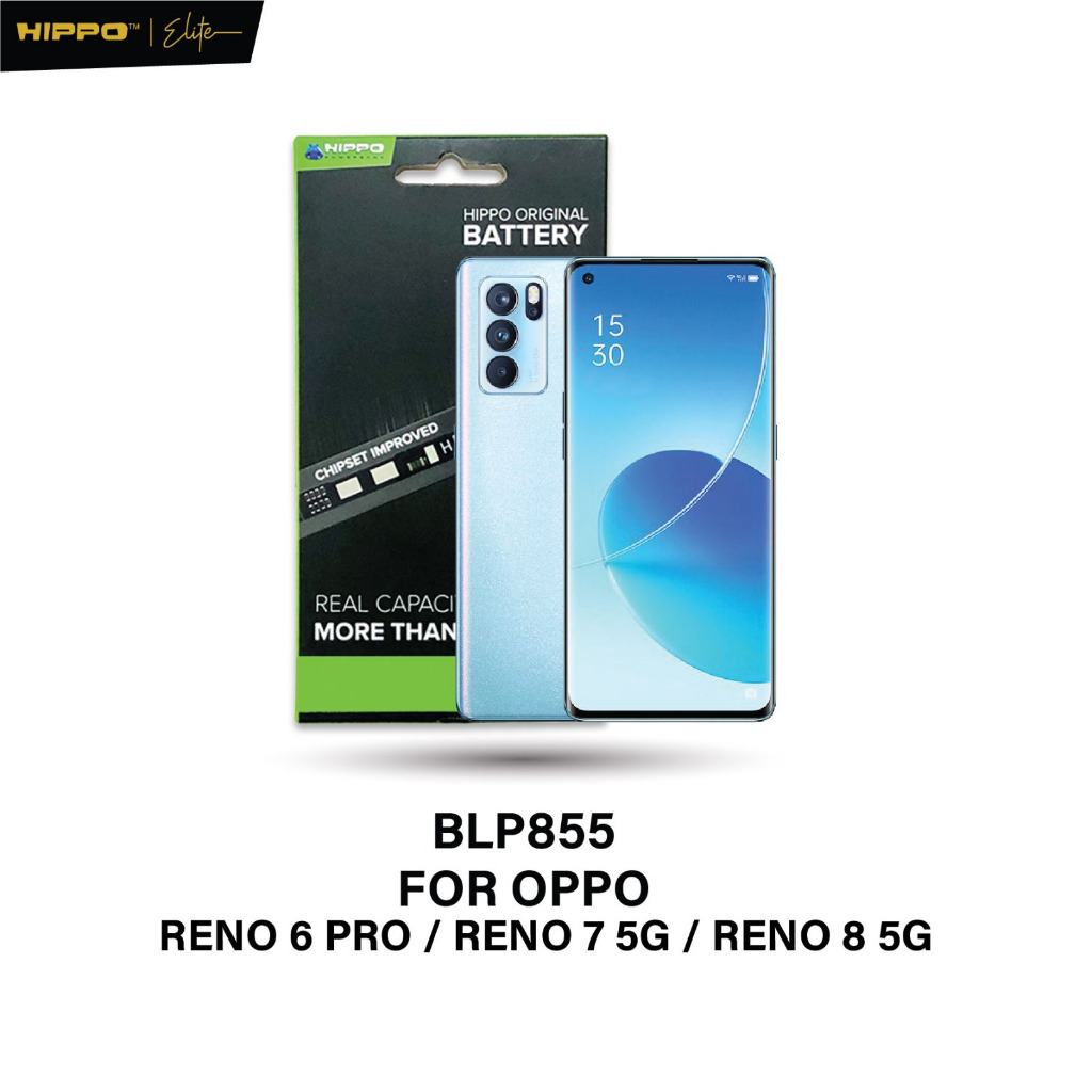 Hippo Baterai OPPO BLP-855 OPPO RENO 6 PRO / RENO 7 5G / RENO 8 5G 4500mAh Battery Batere Batrai Bat