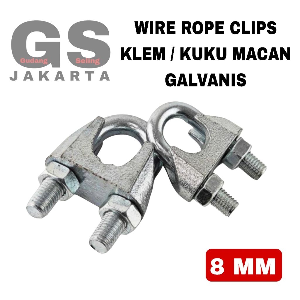 klem seling 8mm / kuku macan 8mm / wire rope claim 8mm