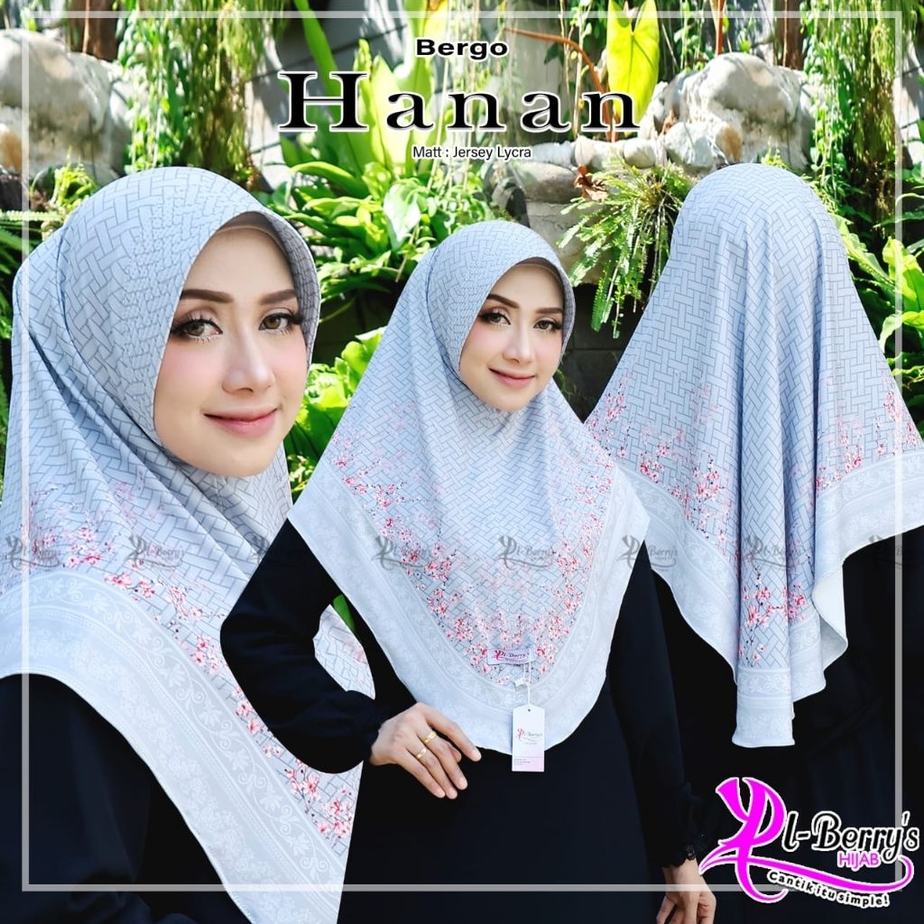 ✨HIJAB INSTAN MOTIF EL BERRYS HANAN L// HIJAB DEWASA INSTAN