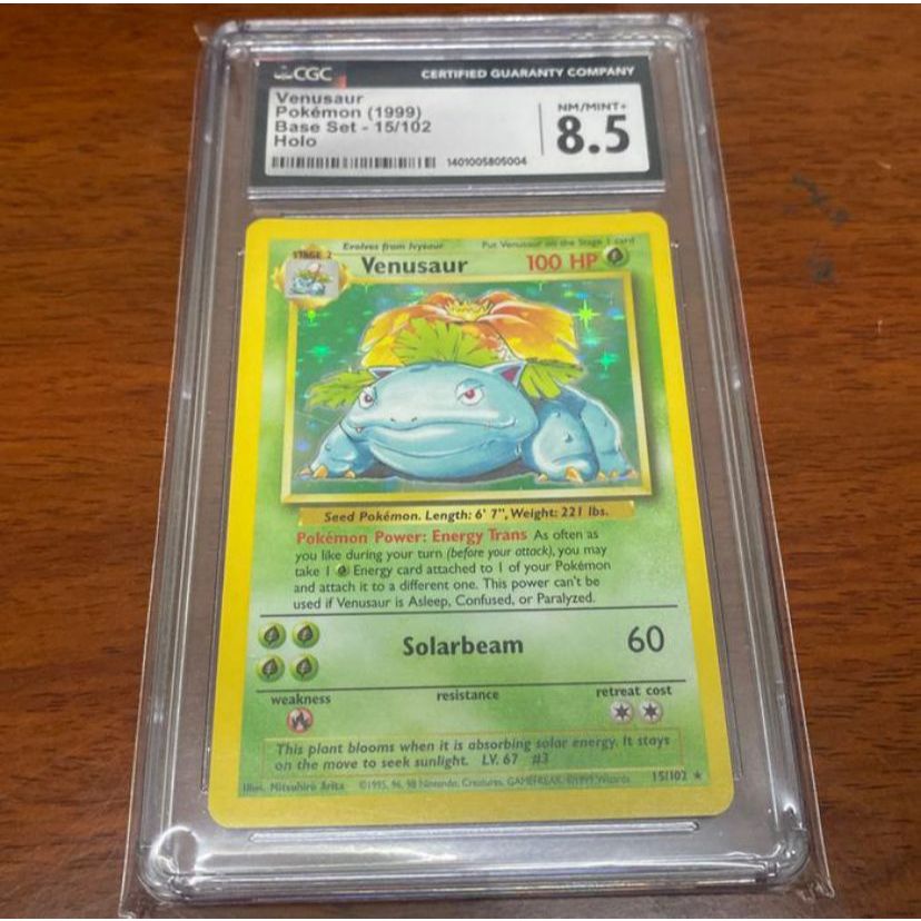 Kartu Pokemon TCG EN English WOTC Base Set Venusaur Holo CGC 8.5 PSA 8