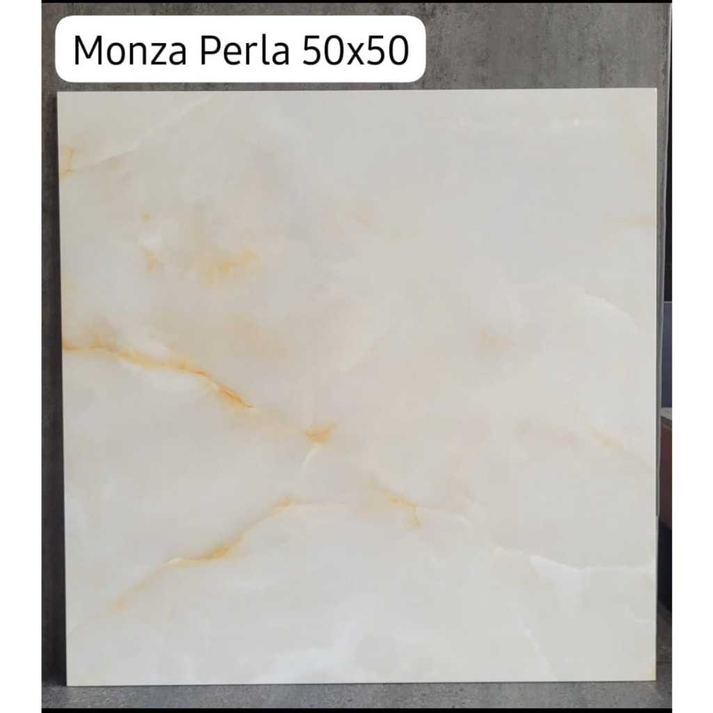 Keramik Lantai Sun Power Glossy Polished Monza Perla Ukuran 50x50-Keramik Murah