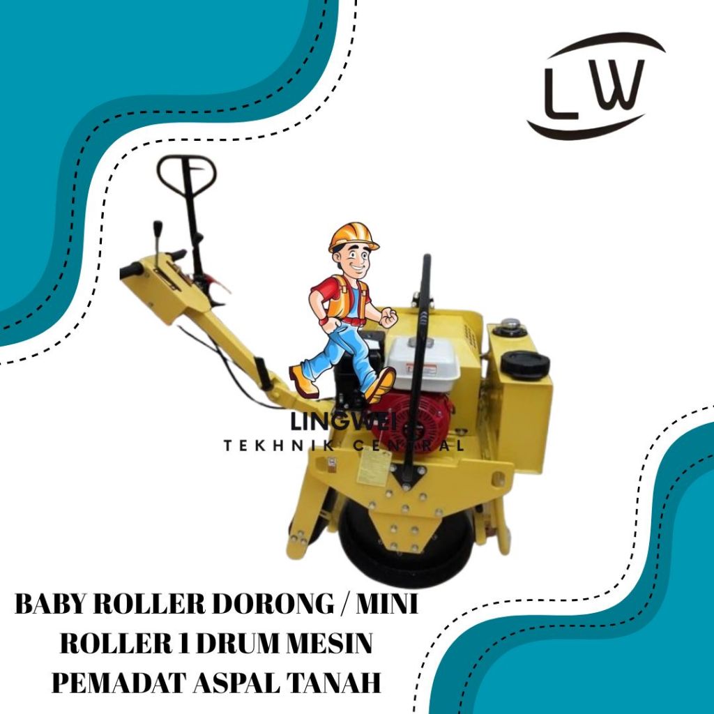 BABY ROLLER DORONG 1 DRUM / MINI ROLLER 1 DRUM MESIN PEMADAT ASPAL TANAH