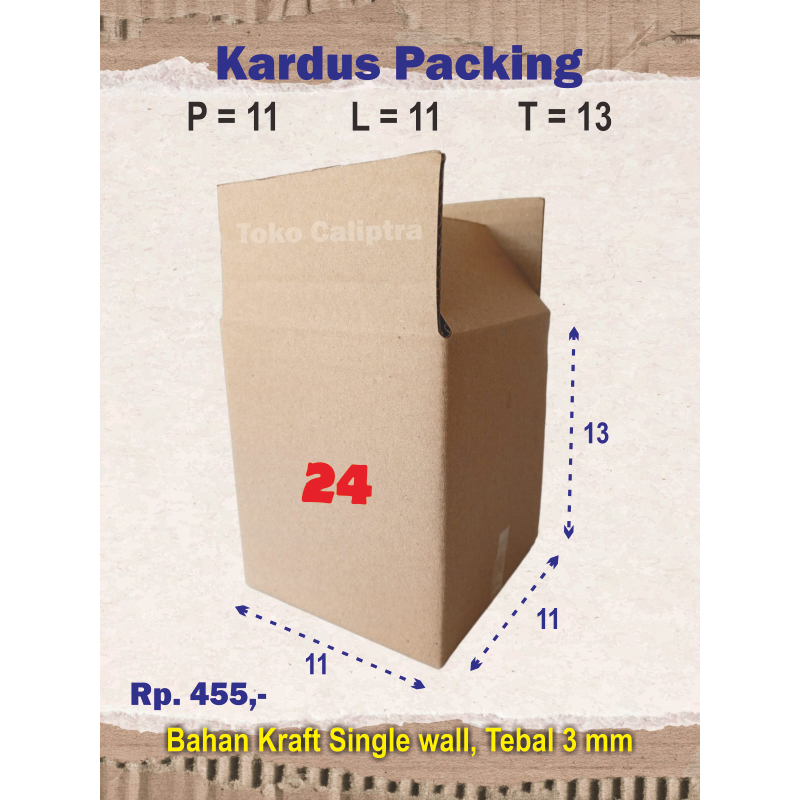 

Kardus Packing 24 PLT (11 x 11 x 13) cm