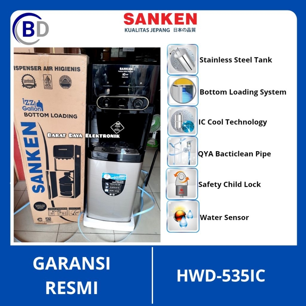 Sanken Dispenser Galon Bawah HWD-C535IC Water Dispenser Galon Bawah