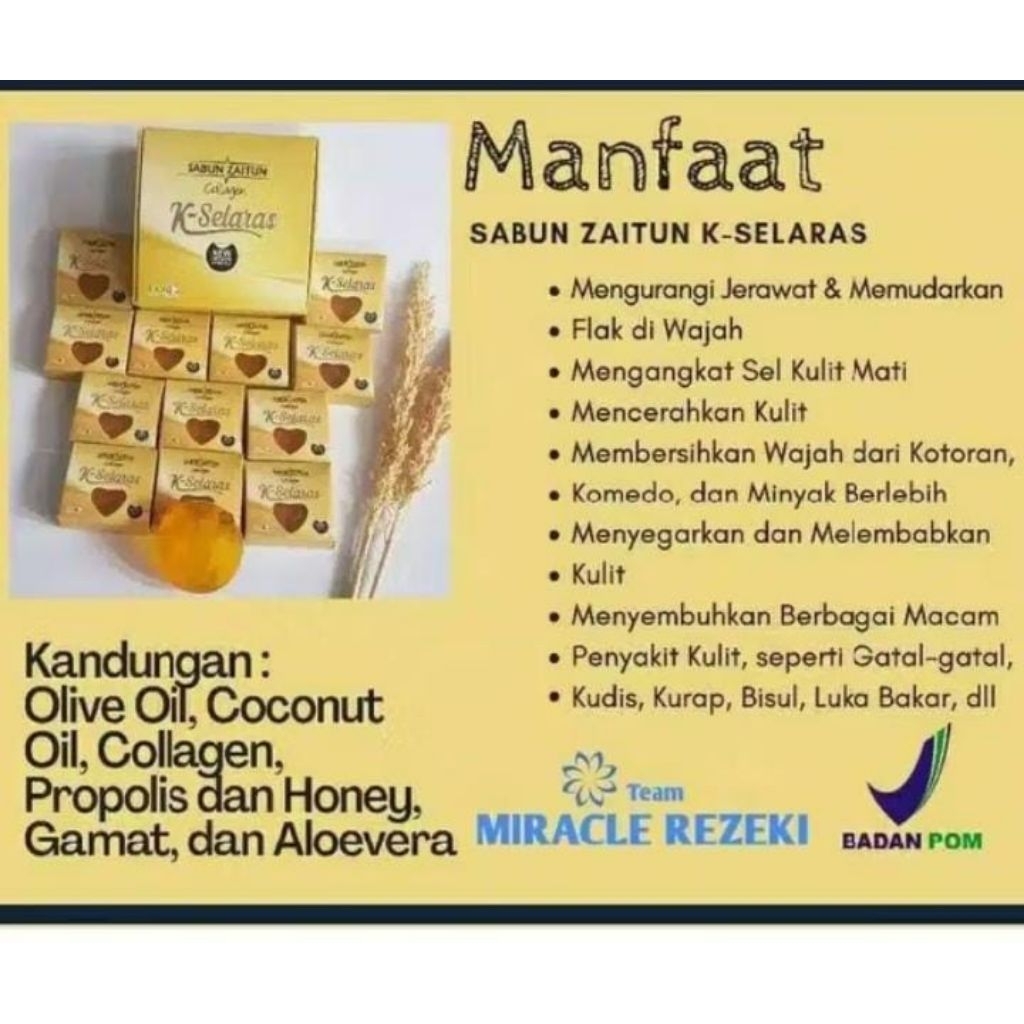 Sabun ZAITUN Collagen New Kristal Kanaka Selaras / K- Selaras Soap (Original)