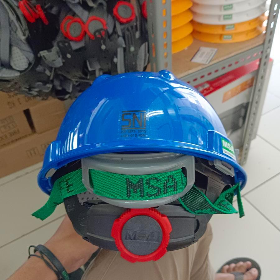 Safety Helm MSA Lokal SNI + Fastrack Dengan Tali Dagu Biru