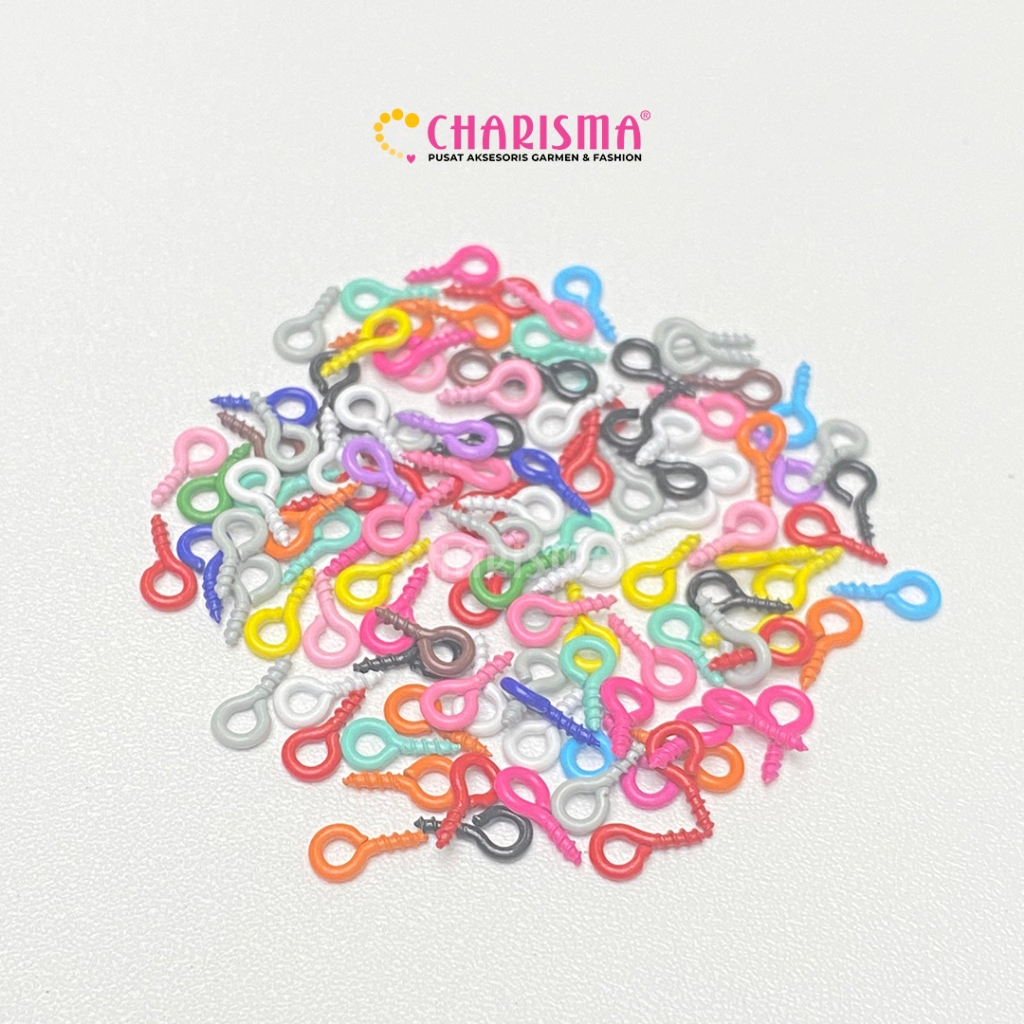 Charisma Paku Ulir Skrup Warna - Ring Ulir Ukuran 8mm / Paku Gantungan Kunci / Paku Ulir Cantelan