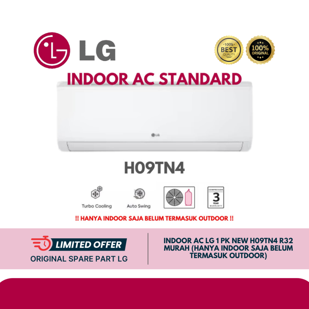INDOOR AC LG 1 pk H09TN4 R32 BARU ORIGINAL