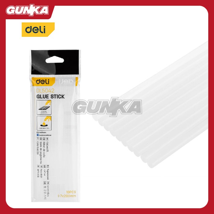 

10Pcs - Glue Gun Stick (20cm) DELI DLI-EDL5042 Refill Isi Lem Tembak Lilin Bakar Cair Panas